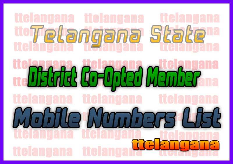 Khammam District Co-Opted Member Mobile Numbers List in Telangana State